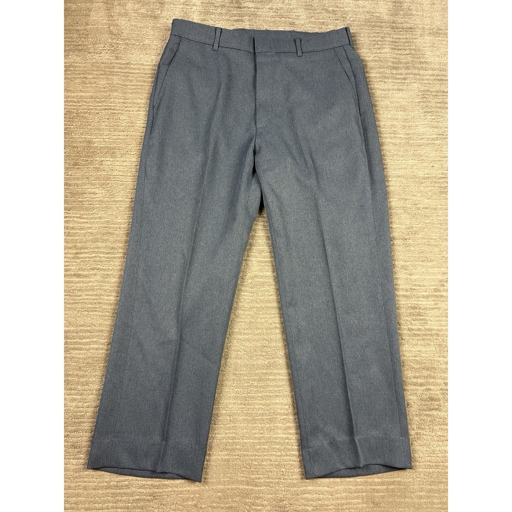 Vintage Levis Action Slacks Dress Pants Mens 34x29 Blue Made in USA Polyester